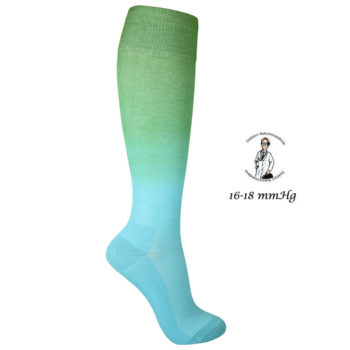 Stödstrumpa, dip & dye, grön-turkos, 40-42