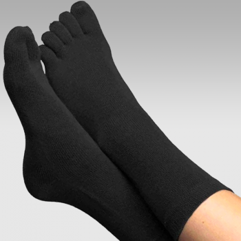 Ten Toes Merino ull tåstrumpor, svarta, 35-38
