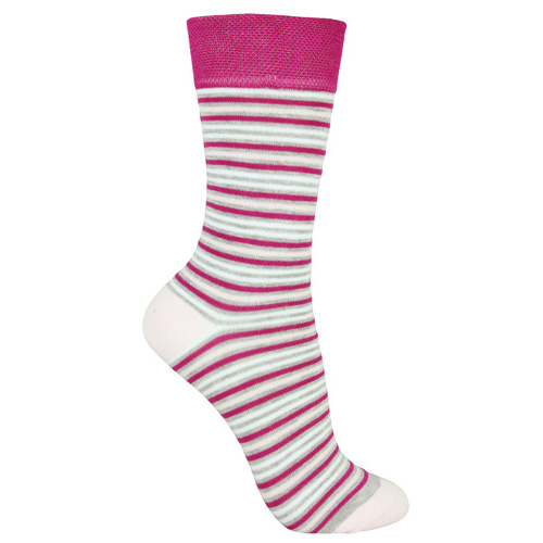 Bambustrumpor, rosa-grå randiga, 35-38
