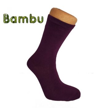 Enfärgade bambustrumpor, plommon, 40-42