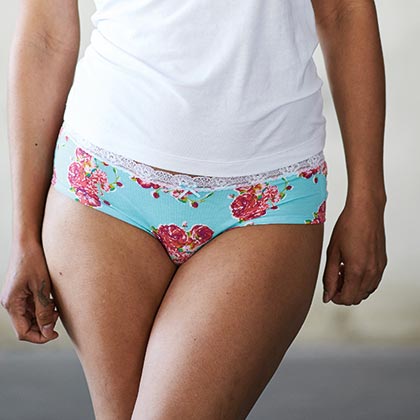 2-pack Bambutrosor, rosa och blommor, S - Bild 2