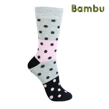 Bambustrumpor, prickiga i block, rosa, 39-42