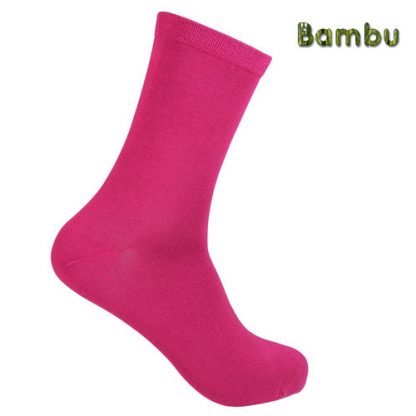 Enfärgade bambustrumpor, rosa, 40-42