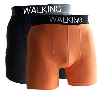 Large, 2-pack herrboxer, svart och orange