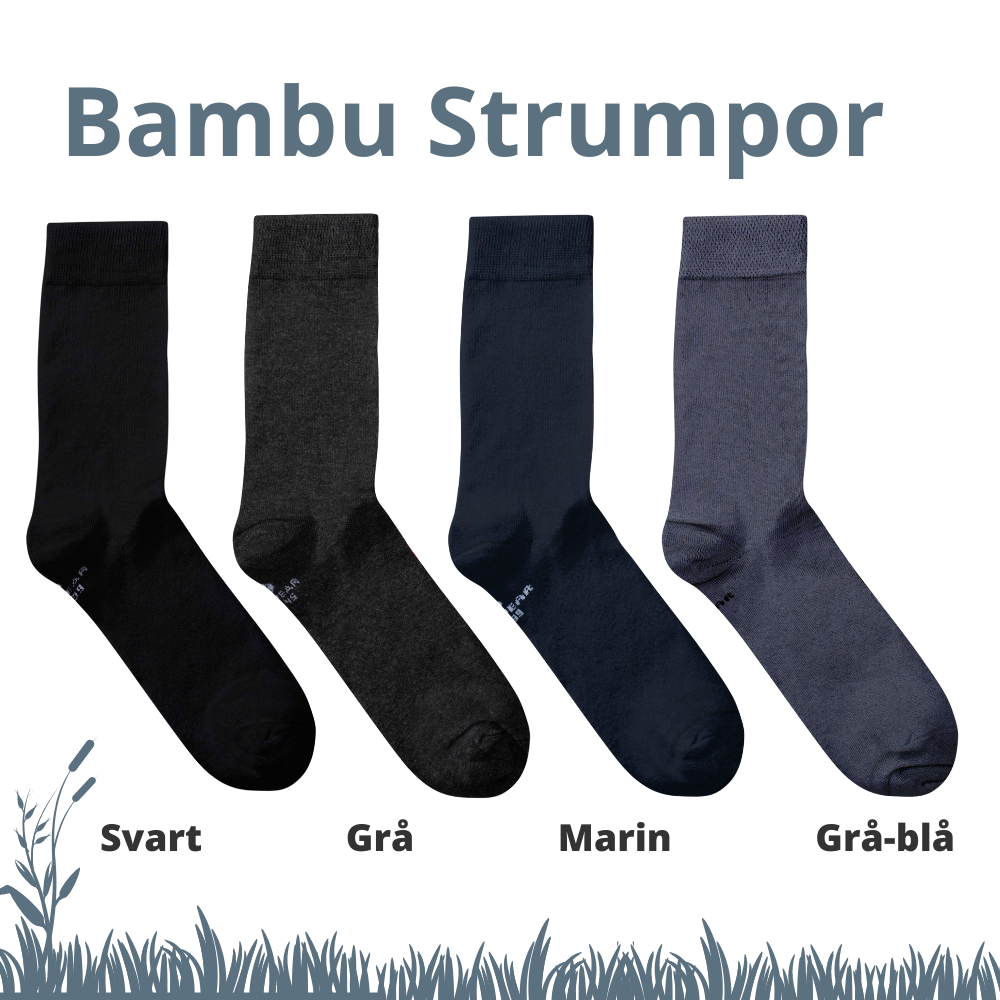 Enfärgade bambustrumpor, grå-blå, 40-42 - Bild 2
