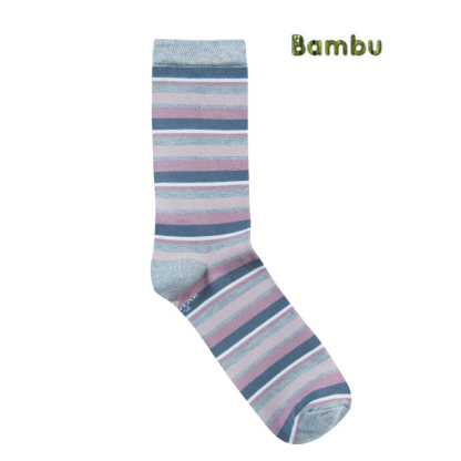 Bambustrumpor, multi-randiga grå, 39-42