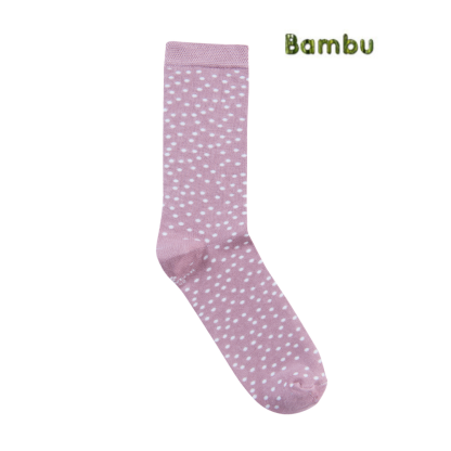 Bambustrumpor, rosa med vita prickar, 39-42
