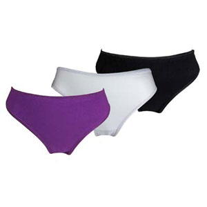 3-pack damtrosa, svart-vit-lila, L