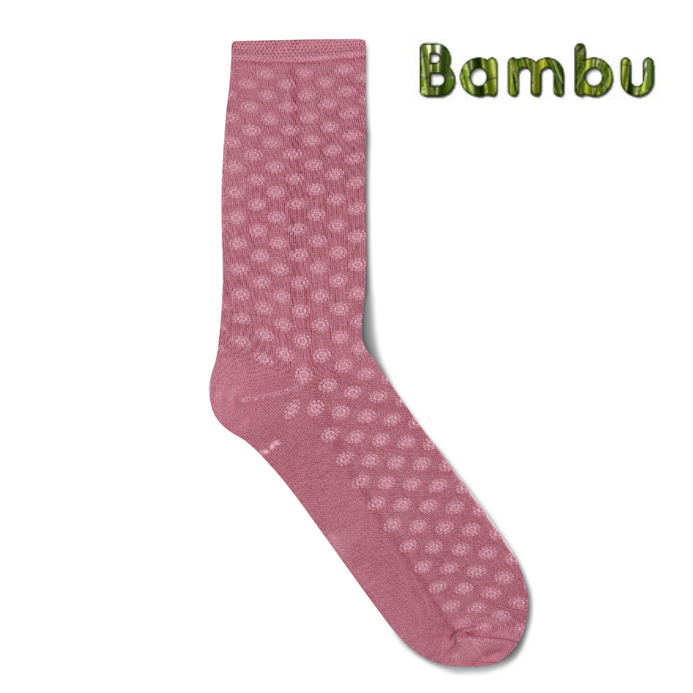Bambustrumpor, rosa med mönster, 39-42