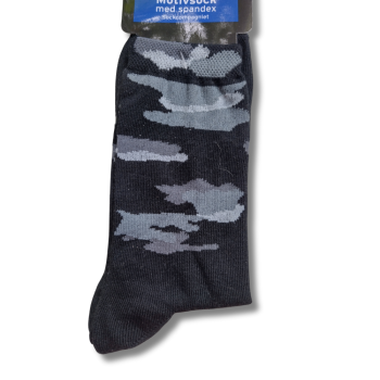 Svart damstrumpa med camoflage-skaft, 40/42