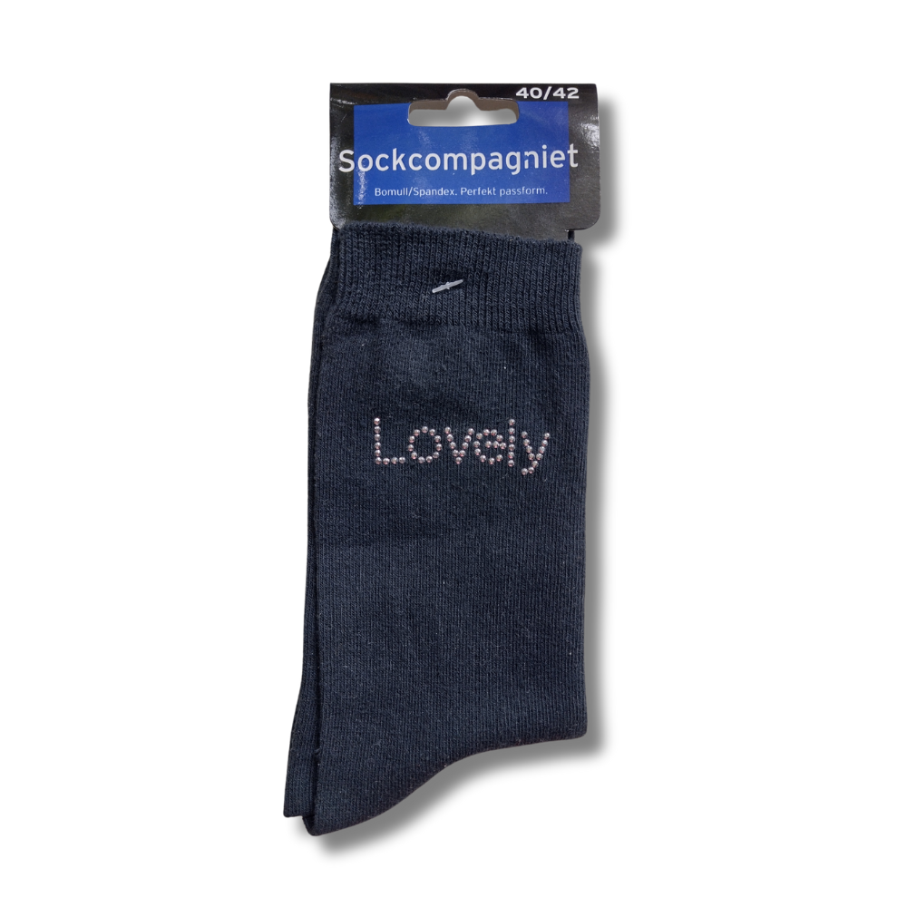 Svart damstrumpa strass Lovely, 40/42