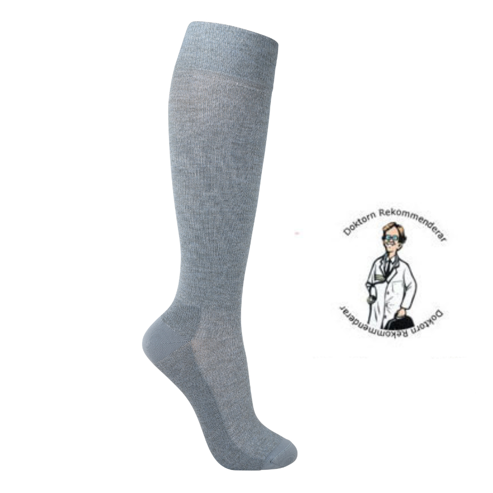 Stödstrumpor med återvunnen polyester, grå-blå, 37-39