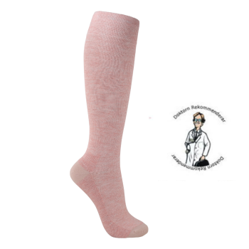 Stödstrumpor med återvunnen polyester, rosa, 37-39