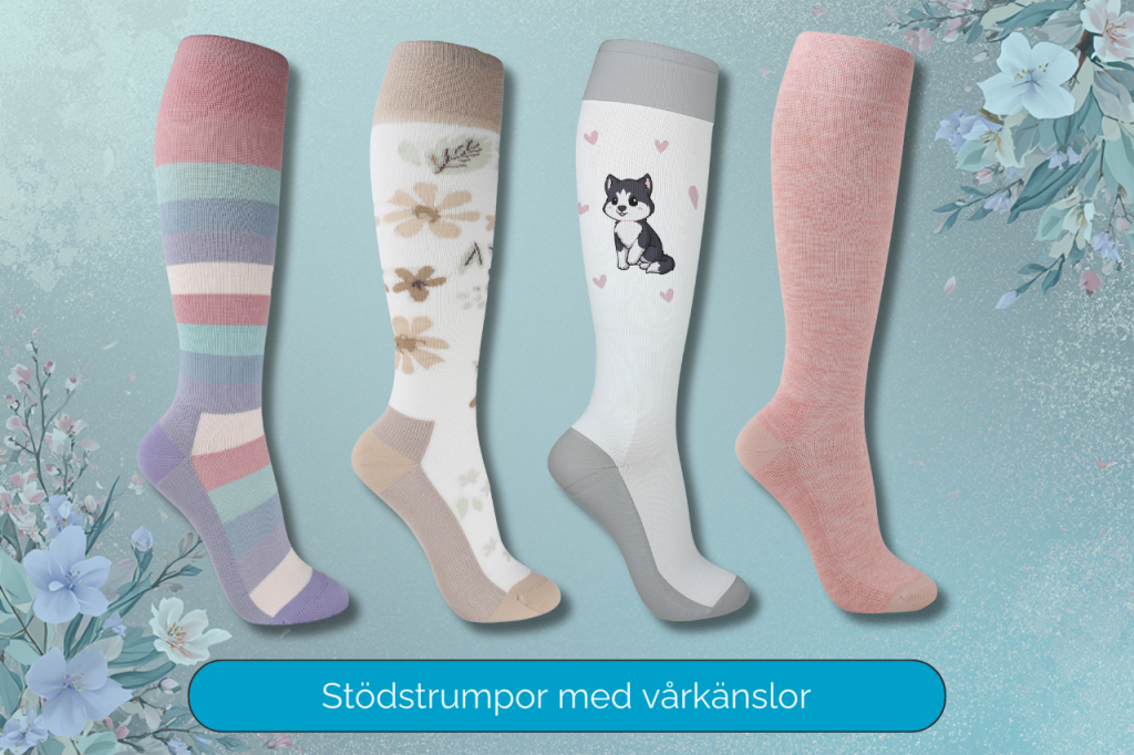 Stödstrumpor med vårkänslor